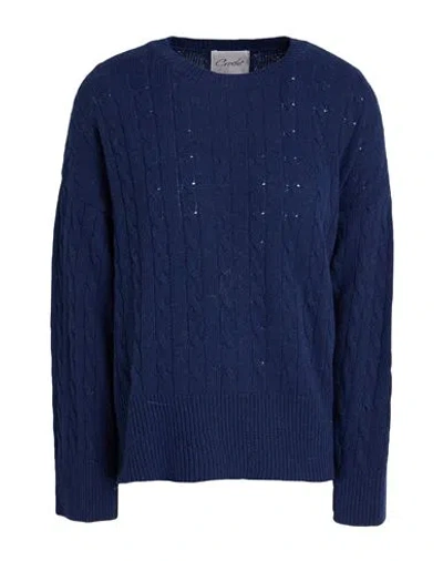 Croche Crochè Woman Sweater Navy Size L Polyamide, Viscose, Wool, Cashmere In Blue