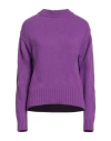 Croche Crochè Woman Sweater Purple Size S Polyamide, Viscose, Wool, Cashmere In Purple