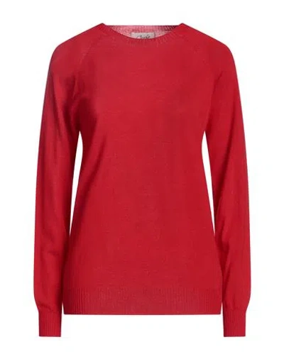 Croche Crochè Woman Sweater Red Size S Merino Wool