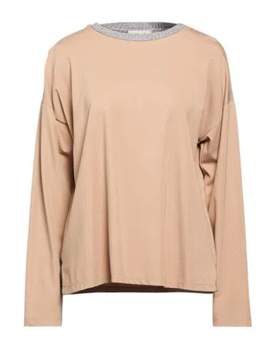 Croche Crochè Woman Top Camel Size Xs Viscose, Polyamide, Elastane, Polyester In Neutral