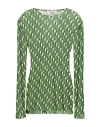 Croche Crochè Woman Top Green Size M Polyester, Elastane In Green