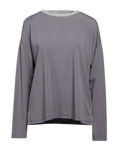 Croche Crochè Woman Top Grey Size S Viscose, Polyamide, Elastane, Polyester In Gray