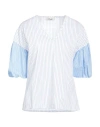 Croche Crochè Woman Top Sky Blue Size L Cotton, Polyamide, Elastane