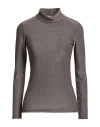 Croche Crochè Woman Turtleneck Bronze Size L Polyester, Viscose, Polyamide, Metallic Polyester, Elastane