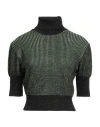 Croche Crochè Woman Turtleneck Green Size M Acrylic, Synthetic Fibers, Viscose, Wool, Alpaca Wool