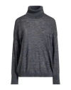 Croche Crochè Woman Turtleneck Grey Size M Wool, Acrylic In Gray