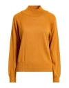 Croche Crochè Woman Turtleneck Marigold Size M Merino Wool, Acrylic In Yellow