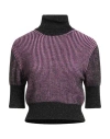 Croche Crochè Woman Turtleneck Mauve Size S Acrylic, Synthetic Fibers, Viscose, Wool, Alpaca Wool In Purple