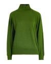 Croche Crochè Woman Turtleneck Military Green Size M Merino Wool, Acrylic