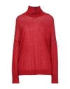Croche Crochè Woman Turtleneck Red Size M Merino Wool, Acrylic In Red