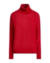 Croche Crochè Woman Turtleneck Red Size S Wool, Acrylic