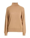 Croche Crochè Woman Turtleneck Sand Size L Merino Wool, Acrylic In Nude