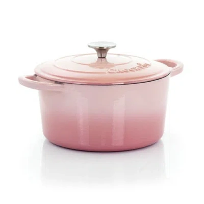 Crock-pot Artisan 2 Piece 5 Quarts Enamled Cast Iron Dutch Oven In Blush Pink