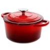 Crock-pot 3 Quart Enameled Cast Iron Casserole With Lid In Red