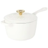 Crock-pot 3 Quart Enameled Cast Iron Saucepan With Lid In White