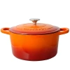 Crock-pot Artisan 5 Quart Round Enameled Cast Iron Dutch Oven In Sunset Orange In Orange