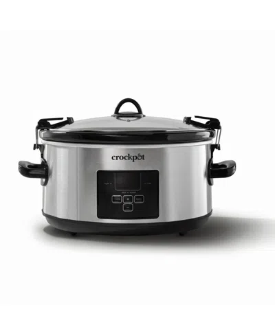 Crock-pot 7-quart Metal Programmable Slow Cooker In Silver