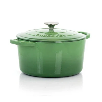 Crock-pot 7 Quarts Enameled Cast Iron Dutch Oven In Green