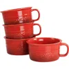 Crock-pot Appleton 24oz Stoneware 4 Piece Soup Mug Set In Red