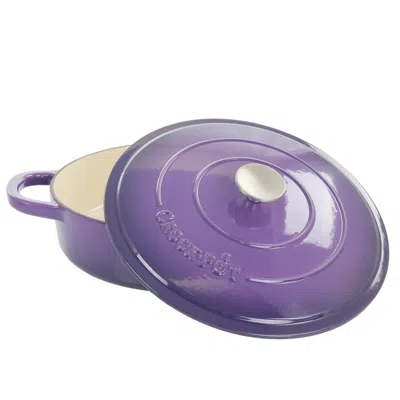 Crock-pot Artisan 2 Piece 5 Quart Enameled Cast Iron Braiser With Lid In Lavender In Purple