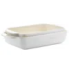 Crock-pot Artisan 2.5 Quart And 3.5 Quart Rectangular Stoneware Bake Pan Set In Cream In White