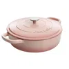 Crock-pot Artisan 5 Quart Round Enameled Cast Iron Braiser Pan With Self Basting Lid In Blush Pink In Pink