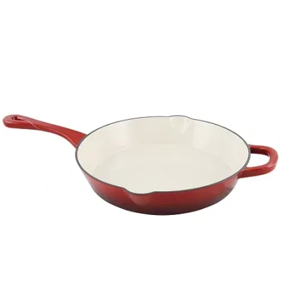 Crock-pot Crock Pot Artisan Enameled 12" Round Cast Iron Skillet In Red
