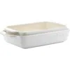 Crock-pot Crockpot 2.5 Quart And 3.5 Quart Rectangular Stoneware Bake Pan Set In White