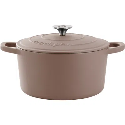 Crock-pot Crockpot 5 Quart Enameled Cast Iron Dutch Oven In Brown