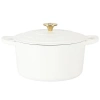 Crock-pot Crockpot 5 Quart Round Enameled Cast Iron Dutch Oven With Lid In White