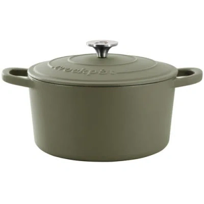 Crock-pot Crockpot 7 Quart Enameled Cast Iron Dutch Oven In Green