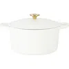 Crock-pot Crockpot 7 Quart Round Enameled Cast Iron Dutch Oven With Lid In White