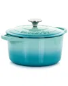 Crock-pot Crockpot Artisan 2pc 3qts Enameled Cast Iron Dutch Oven In Aqua