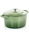 Crock-pot Crockpot Artisan 2pc 7qts Enameled Cast Iron Dutch Oven In Green