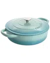 Crock-pot Crockpot Artisan 5qt Enameled Cast Iron Braiser Pan With Self Basting Lid In Aqua