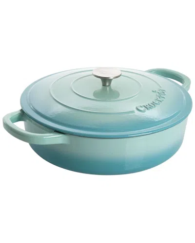 Crock-pot Crockpot Artisan 5qt Enameled Cast Iron Braiser Pan With Self Basting Lid In Aqua