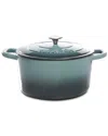 Crock-pot Artisan 7 Quart Round Cast Iron Dutch Oven In Slate Grey In Grey