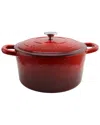 Crock-pot Artisan 7 Quart Round Cast Iron Dutch Oven In Scarlet Red In Red