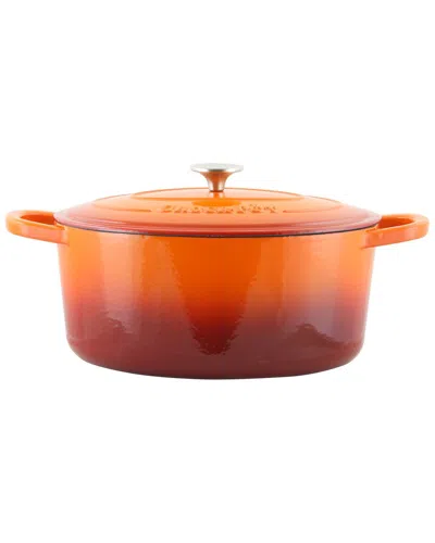 Crock-pot Crockpot Artisan 7qt Enameled Cast Iron Dutch Oven In Orange