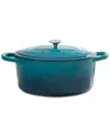 Crock-pot Crockpot Artisan 7qt Enameled Cast Iron Dutch Oven In Teal