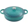 Crock-pot Crockpot Artisan Enameled Cast Iron 5qt Round Braiser Pan With Self Basting Lid In Green