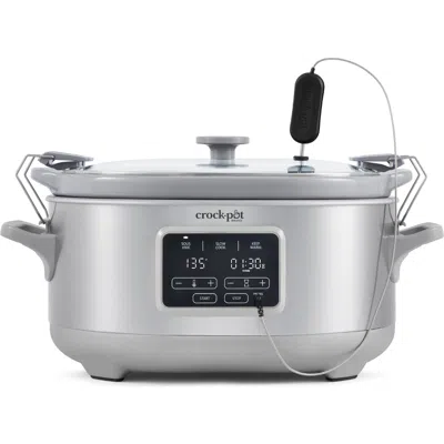 Crock-pot Programmable 7-quart Cook & Carry Slow Cooker With Sous Vide, Stainless Steel In Silver