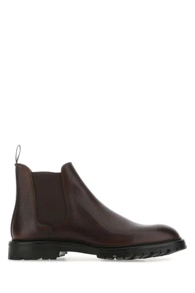 Crockett &amp; Jones Brown Leather Chelsea 11 Ankle Boots In Darkbrown
