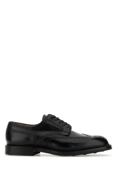 Crockett & Jones Black Leather Pembroke Lace-up Shoes