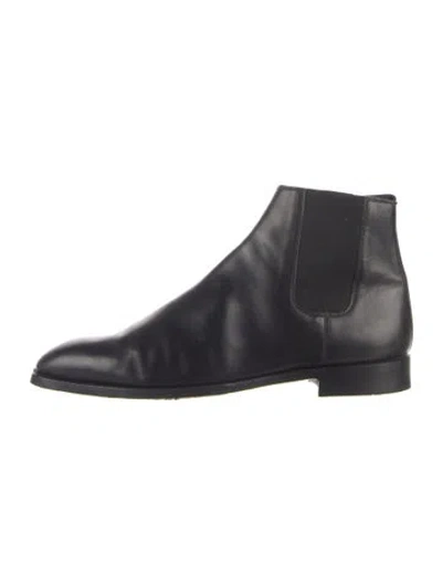 Pre-owned Crockett & Jones Leather Dress Loafers In Black