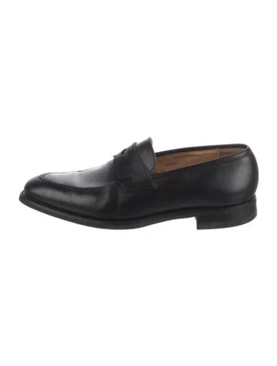 Pre-owned Crockett & Jones Leather Dress Loafers In Black