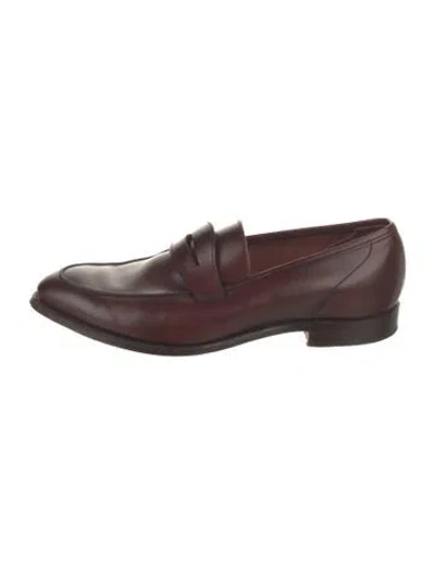 Pre-owned Crockett & Jones Leather Dress Loafers In Brown
