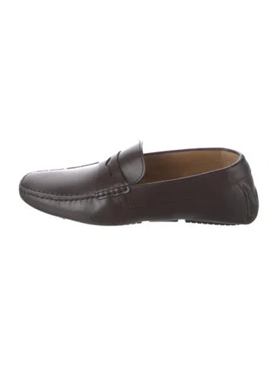 Pre-owned Crockett & Jones Leather Drivers In Brown