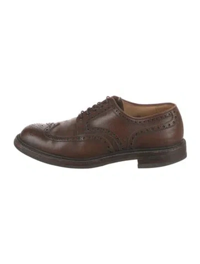 Pre-owned Crockett & Jones Leather Lasercut Accents Brogues In Brown