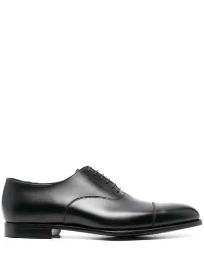 Crockett & Jones Leather Oxford Shoes In Black